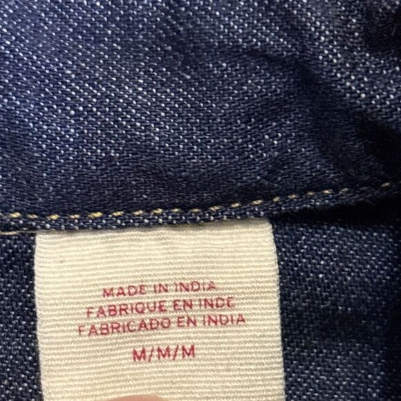 Levis Denim Pearl Snap Shirt Men's Medium Blue Long Sleeve Rancher Western - Picture 10 of 13